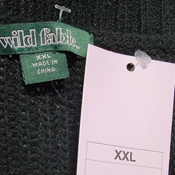 Wild Fable Black Long Sleeve V-Neck Pullover Knitted Sweater Size XXL - Picture 4 of 9